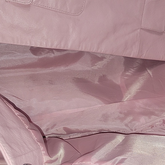 MetroStyle Baby Pink Leather Jacket Size 16 - Picture 5 of 7